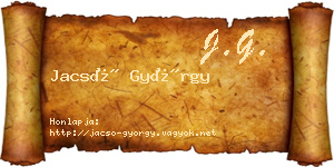 Jacsó György névjegykártya